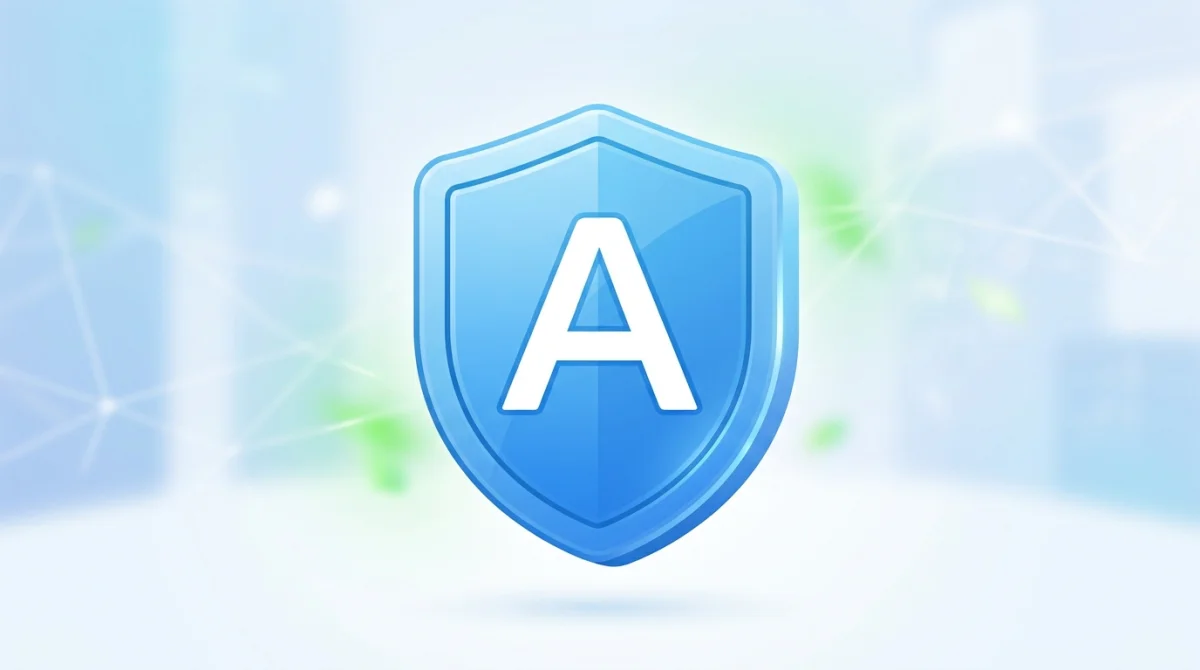 Icône Avast Antivirus Gratuit : bouclier bleu stylisé avec 'A' blanc pour une protection numérique