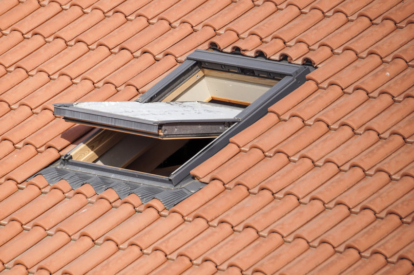 Roof with vasistas or velux windows .