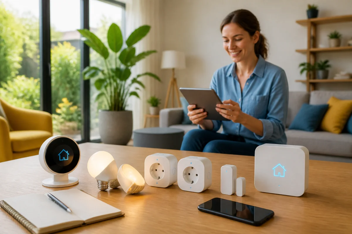 Équipements domotiques connectés pour automatiser sa maison : thermostat, ampoules, prises, capteurs et centrale de commande