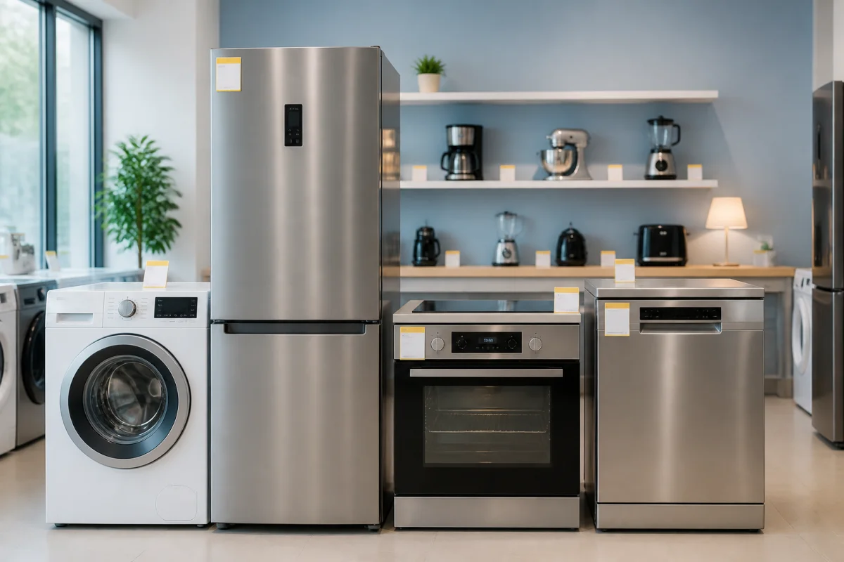 Gros électroménager Gedtech neuf à prix réduit présenté dans un showroom moderne et épuré